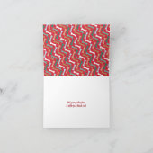 赤とティール(緑がかった色)ドッグボーンズ模様クリスマスペットの写真 シーズンカード (内部)