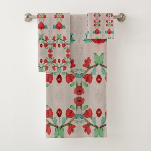 赤とトープのタオルセット バスタオルセット (インサイチュ)