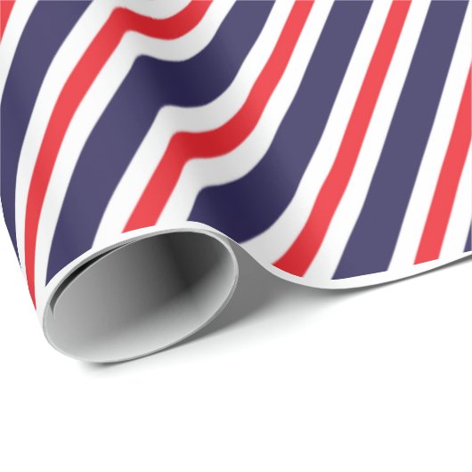 赤とネイビーのキャンディストライプギフトラッピング紙 ラッピングペーパー (ロールコーナー)