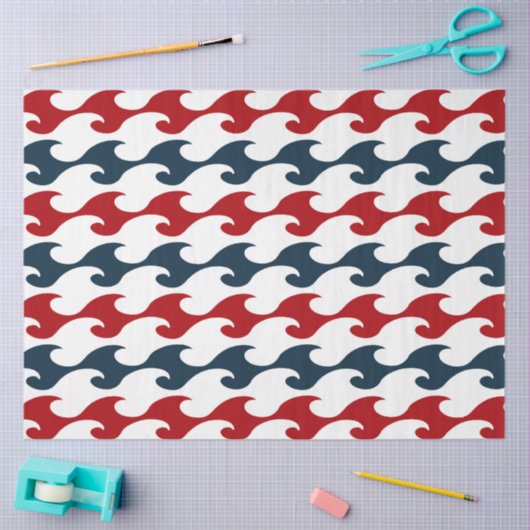 赤とネイビー航海のシリーズデザイン14 薄葉紙 (クラフト)