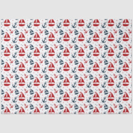 赤とネイビー航海のシリーズデザイン1 薄葉紙