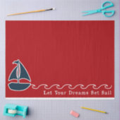 赤とネイビー航海のシリーズデザイン3 薄葉紙 (クラフト)