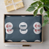 赤とネイビー航海のシリーズデザイン7 薄葉紙 (ギフト)