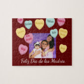 赤とハートカスタムのメッセージ |母の日のラテンアメリカ系女性 ジグソーパズル (横)