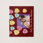 赤とハートカスタムのメッセージ |母の日のラテンアメリカ系女性 ジグソーパズル (縦)