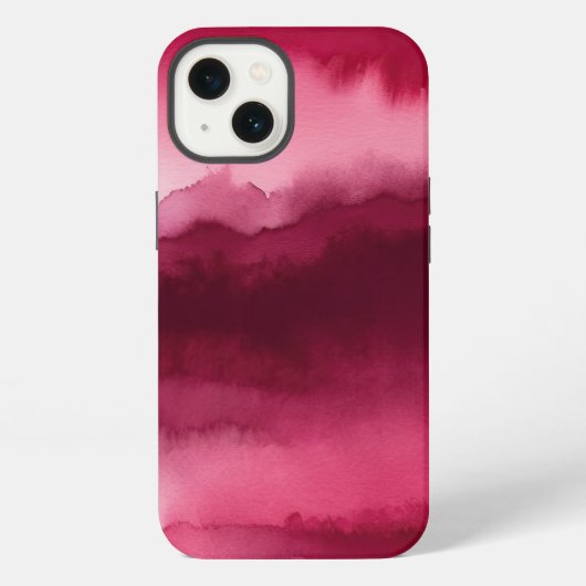 赤とバラの抽象画 iPhoneケース (裏面)