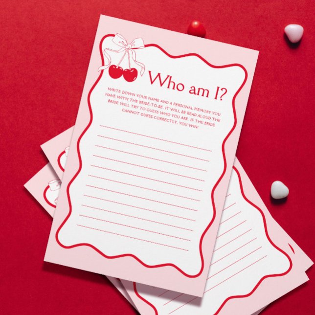 赤とピンクのさくらんぼバレンタインブライダルシャワーゲーム (クリエイターアップロード済み)