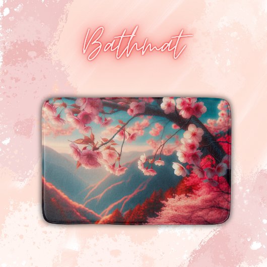 赤とピンクのさくらんぼ | バスマット