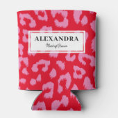 赤とピンクのアニマルプリント・バチェロレッテパーティー 缶クーラー (裏面)