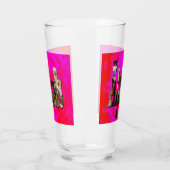 赤とピンクのアルパカのロゴデザイン、 タンブラーグラス (左)