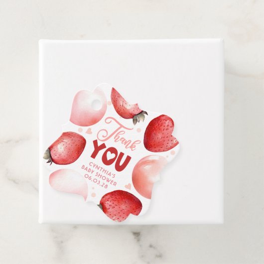 赤とピンクのイチゴありがとう フェイバータグ (インサイチュ)