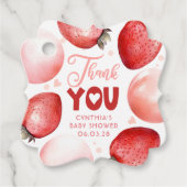 赤とピンクのイチゴありがとう フェイバータグ (正面)