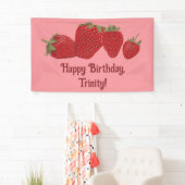 赤とピンクのイチゴカスタムパーティー 横断幕 (インサイチュ)