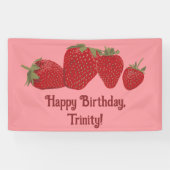 赤とピンクのイチゴカスタムパーティー 横断幕 (横)