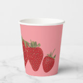 赤とピンクのイチゴカスタムパーティー 紙コップ (裏面)