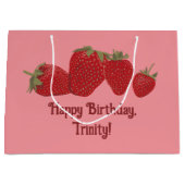 赤とピンクのイチゴカスタム ラージペーパーバッグ (正面)