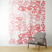 赤とピンクのオンブレ ハート タペストリー (インサイチュ)