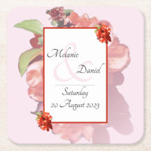 赤とピンクのカリンの花結婚咲き