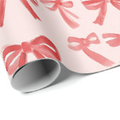 赤とピンクのガーリー弓 ラッピングペーパー (ロールコーナー)