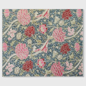 赤とピンクのキクの包み紙 ラッピングペーパー (フラット)