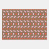 赤とピンクのクラフト絵を描紙クリスマス ラッピングペーパーシート (正面)