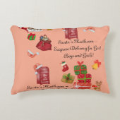 赤とピンクのクリスマスキッズアクセントピロー アクセントクッション (正面)