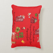 赤とピンクのクリスマスキッズアクセントピロー アクセントクッション (裏面(縦))