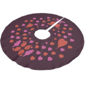 赤とピンクのクリスマスパターン ブラッシュドポリエステルツリースカート (アングル)