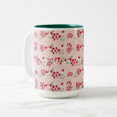 赤とピンクのクリスマスベリーマグカップ ツートーンマグカップ (正面左)