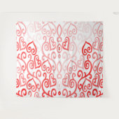 赤とピンクのグラデーションハート タペストリー (正面(横))