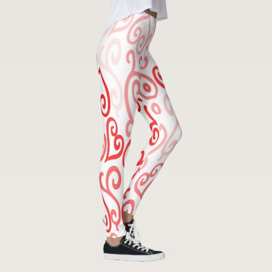 赤とピンクのグラデーションハート レギンス (右)