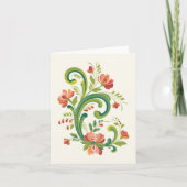 赤とピンクのグリーティングカードのローズマリング カード (正面)