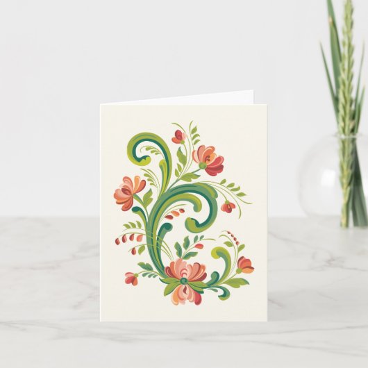 赤とピンクのグリーティングカードのローズマリング カード (正面)