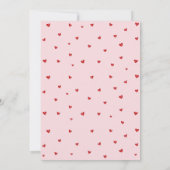 赤とピンクのコケット弓バレンタインの赤ちゃんシャワー 招待状 (裏面)
