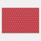 赤とピンクのサンタクロースのクリスマス ラッピングペーパーシート (正面3)