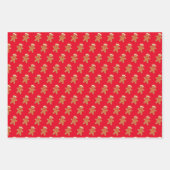 赤とピンクのサンタクロースのクリスマス ラッピングペーパーシート (正面2)