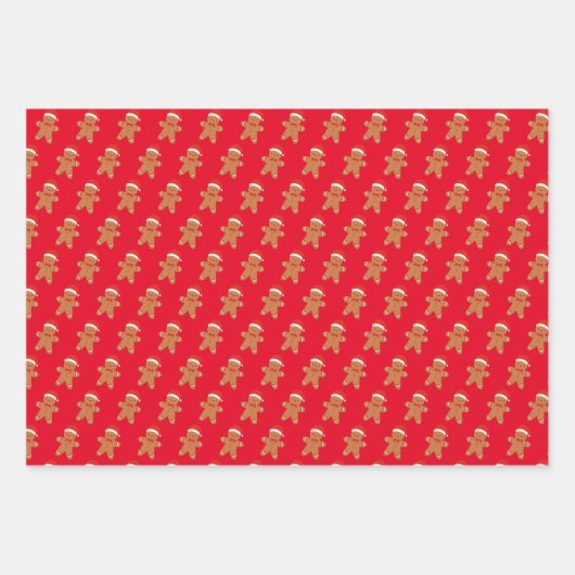 赤とピンクのサンタクロースのクリスマス ラッピングペーパーシート (正面2)