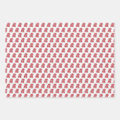 赤とピンクのサンタクロースのクリスマス ラッピングペーパーシート (正面)