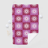 赤とピンクのチェッカーボードの白いデイジー ゴルフタオル (インサイチュ)