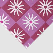 赤とピンクのチェッカーボードの白いデイジー 薄葉紙 (詳細)