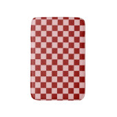 赤とピンクのチェッカーボード バスマット (正面縦)