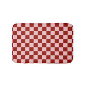 赤とピンクのチェッカーボード バスマット (正面)