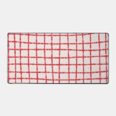 赤とピンクのチェックパター鮮やかンとスタイリッシュ デスクマット (正面)