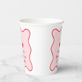 赤とピンクのチェリーオントップ ブライダルシャワー 紙コップ (右)