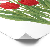 赤とピンクのチューリップの絵 花の壁飾り ポスター (角)