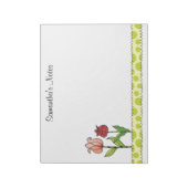 赤とピンクのチューリパーソナライズされたップ11 x 8.5 ノートパッド (回転)