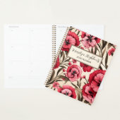 赤とピンクのディアンサス プランナー手帳 (ディスプレー)