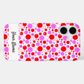 赤とピンクのドットと円 編集可能 Case-Mate iPhoneケース (裏面 (横))