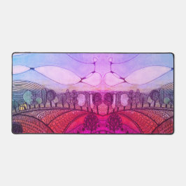 赤とピンクのドードルデスクマット デスクマット