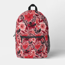 赤とピンクのハイビスカスの花の植物学的なパターン